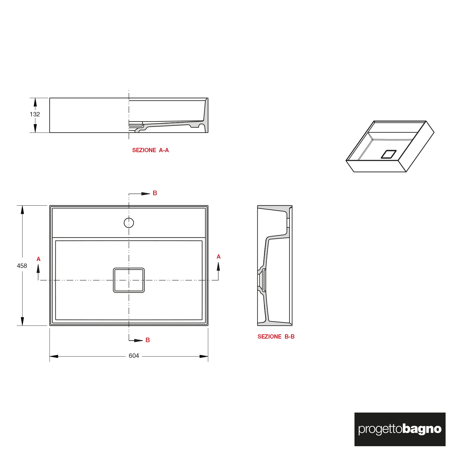 progettobagno Pianosa Hitek Waschtisch mit Unterschrank 60 cm bodenstehend Bild 3