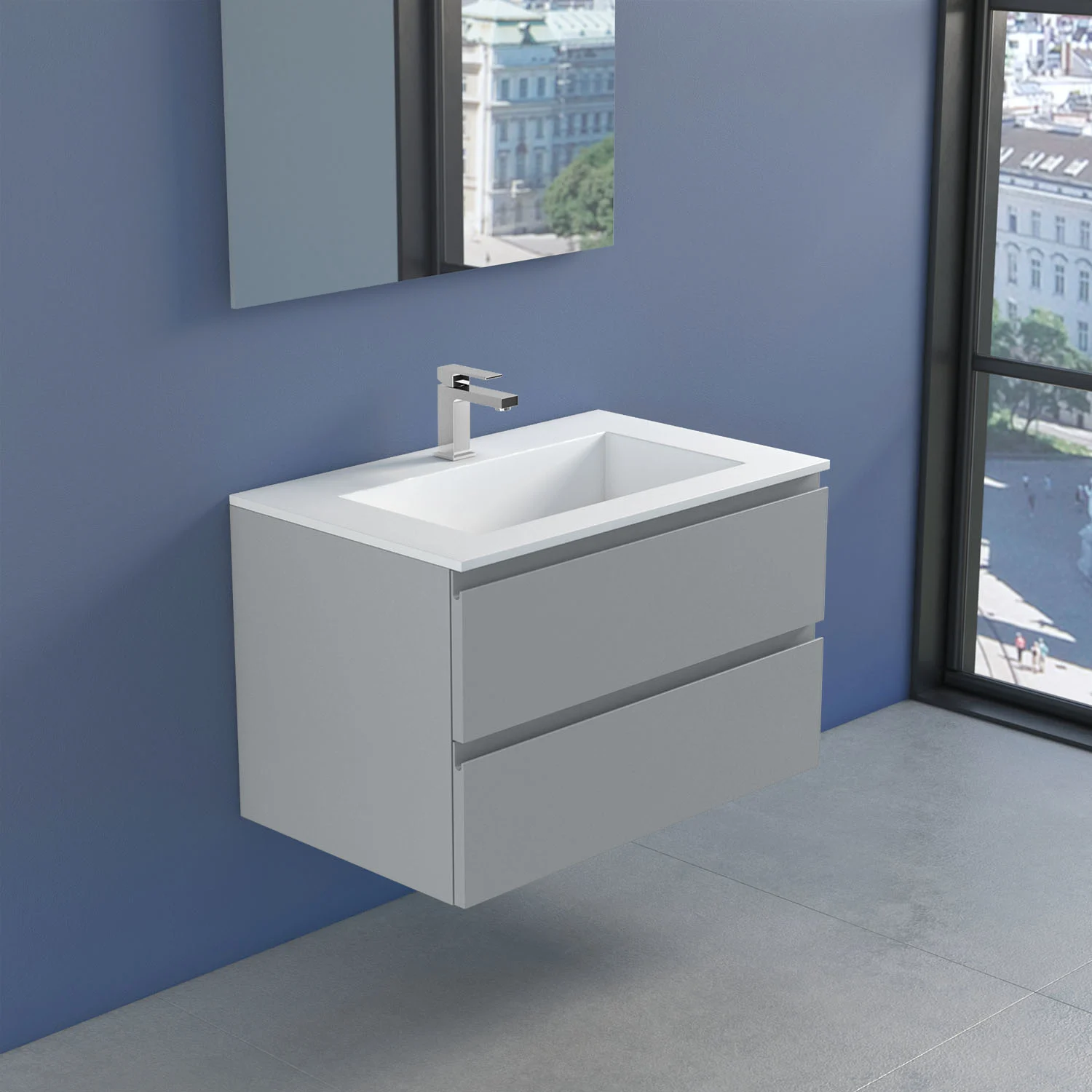 progettobagno Stresa Lago Waschtisch mit Unterschrank 80 cm