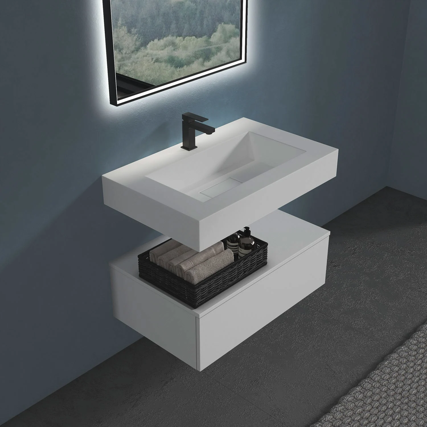 progettobagno Orta Waschtisch 80 cm mit Hahnloch Bild 2