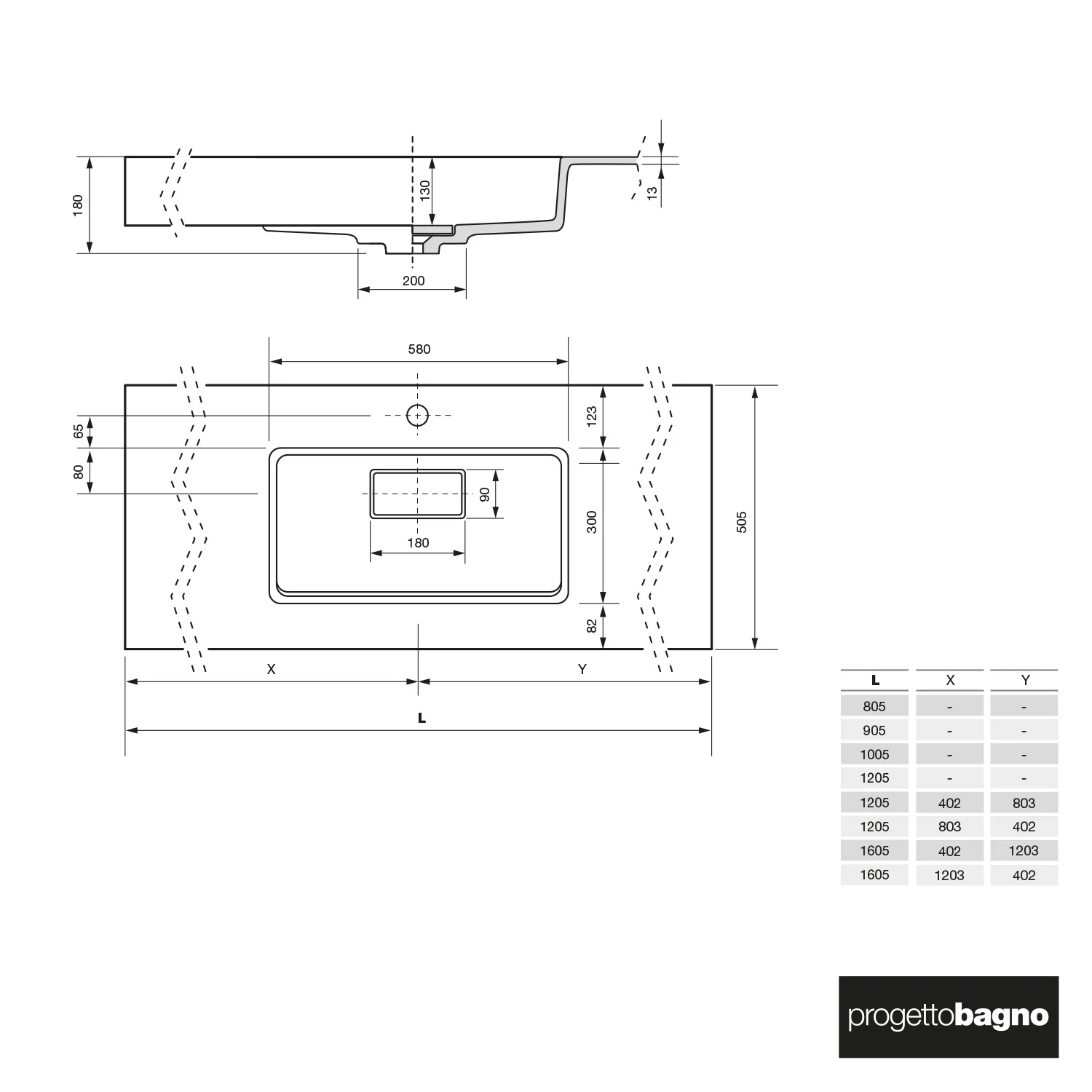 progettobagno Orta Waschtisch 80 cm mit Hahnloch Bild 3