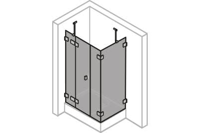 Schwingtür mit festem Segment, Nebenteil und Seitenwand