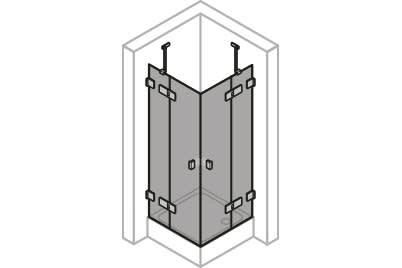 Schwingtüreckeinstieg mit festen Segmenten