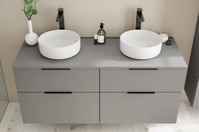 Waschtischunterschrank mit Konsolenplatte