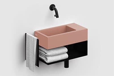 Waschbecken für Gäste-WC mit offenem Unterschrank