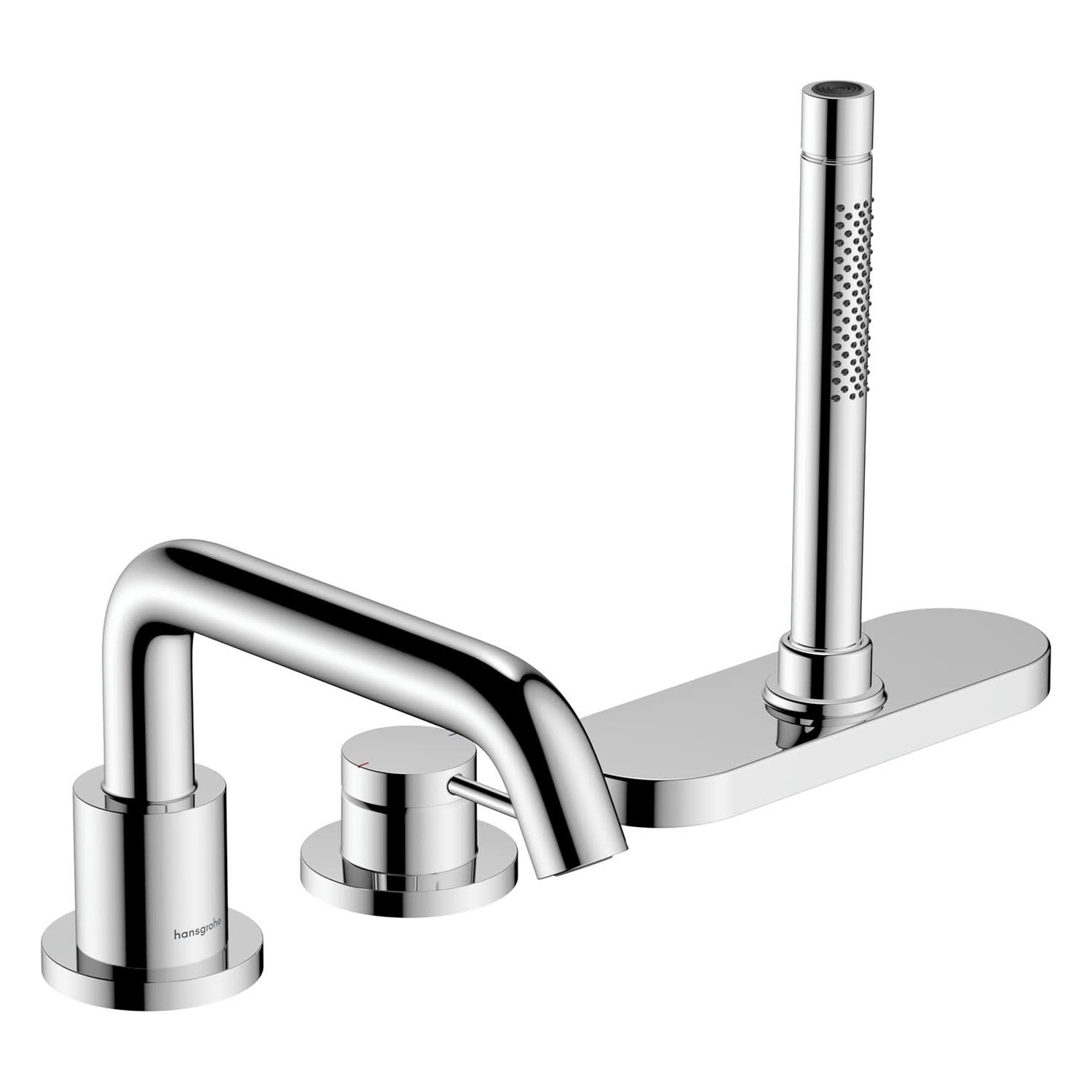 hansgrohe Tecturis S 3-Loch Einhebel-Wannenrandarmatur mit 