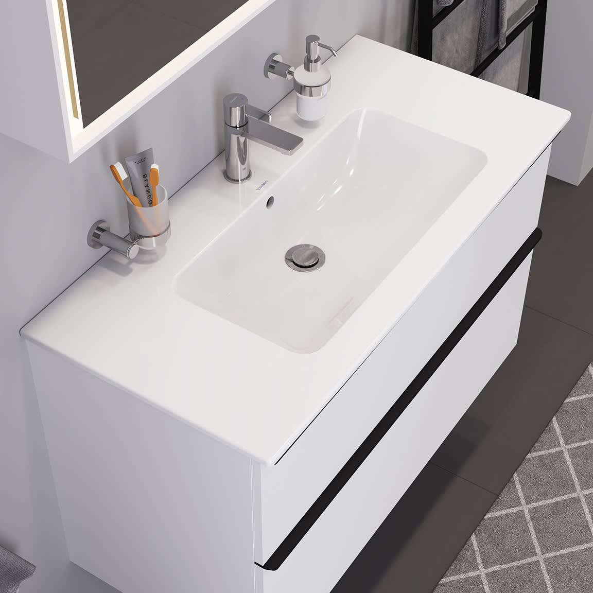 Duravit ME by Starck Möbelwaschtisch 103 cm mit 1 Hahnloch 