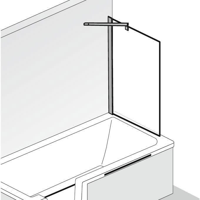 HSK Favorit Nova Seitenwand zu Badewannenaufsatz, Wandanschlag rechts ...
