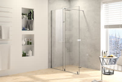 Walk-In Gleittür Anschlag links