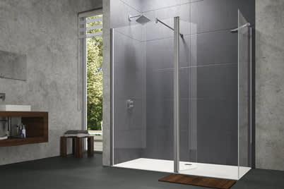 Walk-In Seitenwand mit beweglichem Segment