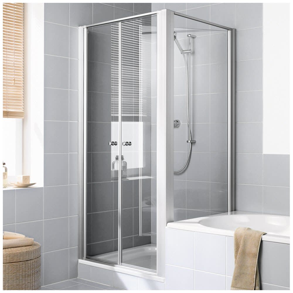 Spannende Duschkabine Mit Verkrzter Seitenwand Auf Badewanne Bild