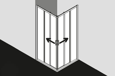 Eckeinstieg 3-teilig Gleittüren