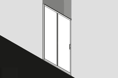 Gleittür 2-teilig mit Festfeld