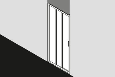 Gleittür 3-teilig mit Festfeld