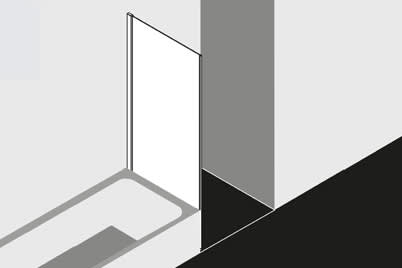 Seitenwand verkürzt neben Badewanne LITVP