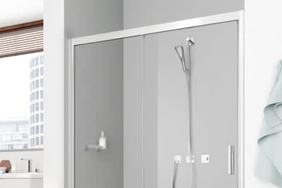 Gleittür 2-teilig bodenfrei mit Festfeld Modell PE D2R/L