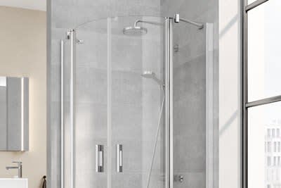 Viertelkreis-Duschkabine Pendeltüren mit Festfeldern
