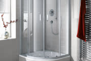 Teilgerahmte Viertelkreis-Duschkabine Gleittüren für ungleichschenklige Wannen
