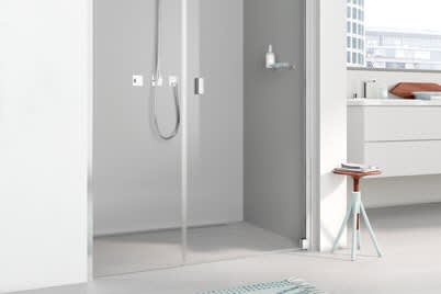 Pendeltür für Nische mit Festteil Öffnungsseitig