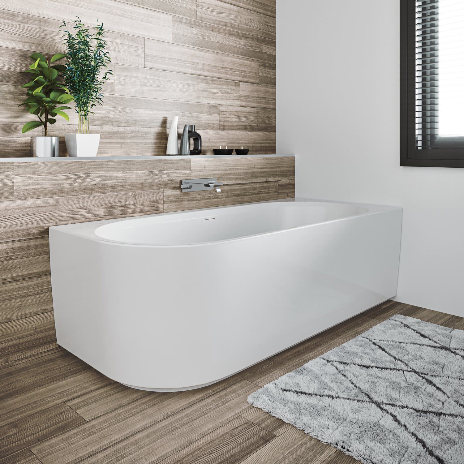 Riho　1001 Riho Desire Corner freistehende Badewanne 184 x 84 cm