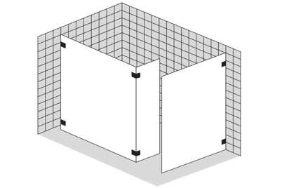 Walk-In mit Festteil und freistehender Seitenwand