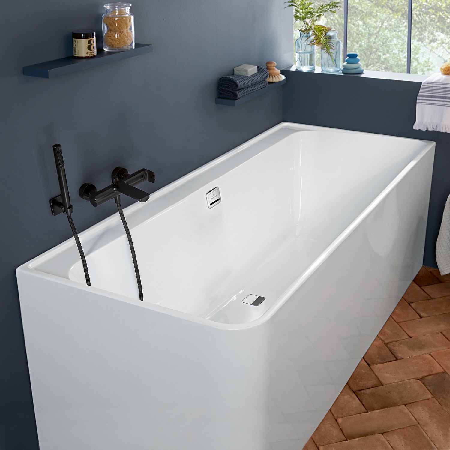 Villeroy & Boch Collaro Vorwand-Badewanne Duo 179 x 79 cm für Eckeinbau  rechts UBA180COR9CR00VD01 - MEGABAD