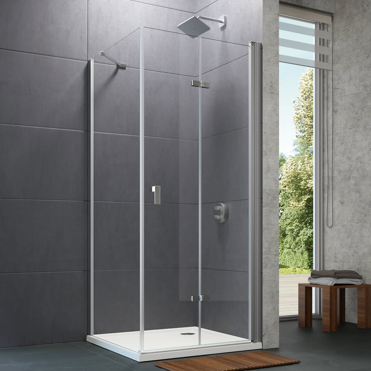 Paroi de Douche Italienne - 110 x 200 - OR BROSSÉ - NESTA