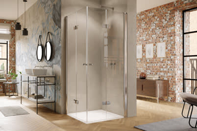 Schwingfalttür für Eckeinstieg