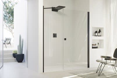 Schwingtür mit Nebenteil in Nische