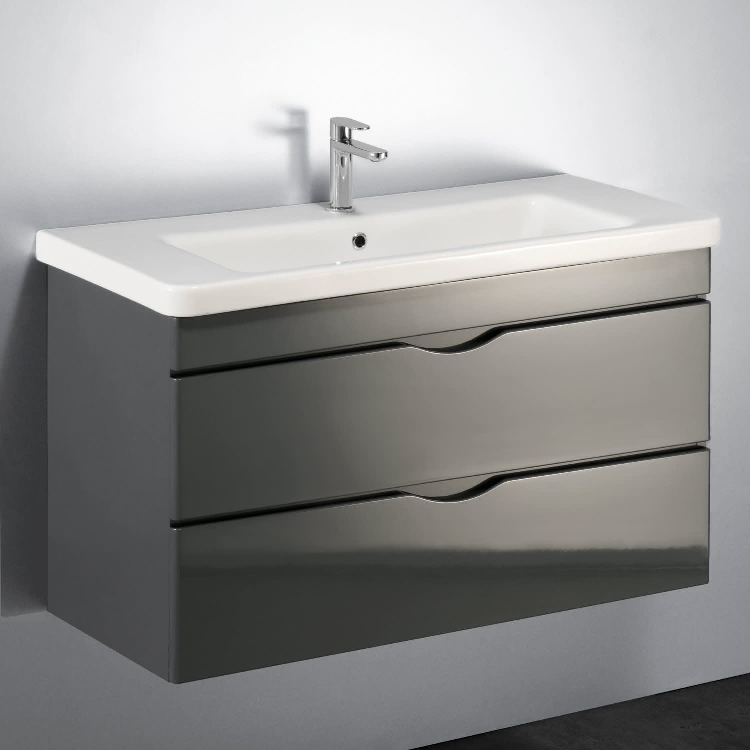 Home Waschtisch Mit Unterschrank 100 Cm 2 Ausz ge 21NG1329100ES MEGABAD