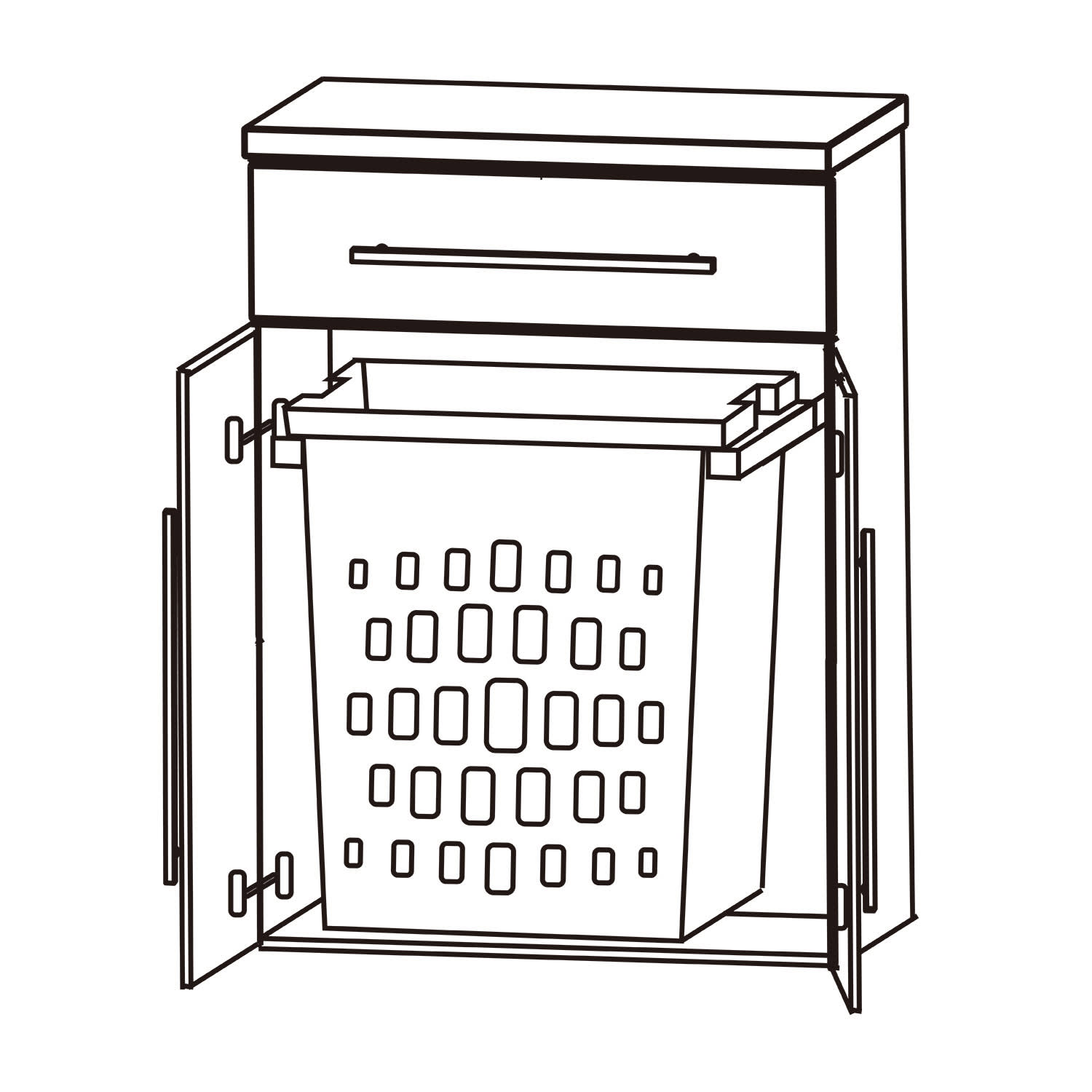 Puris Swing Highboard 60 X 30 X 82,8 Cm Mit 1 Wäscheauszug Und 1 ...