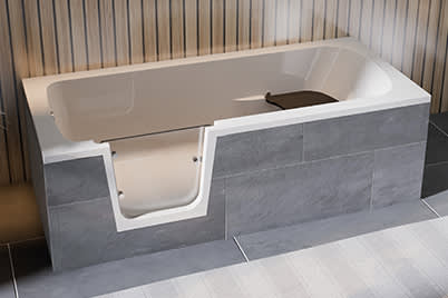 Badewannen easy entry mit Tür und Styrodurverkleidung