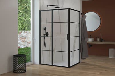 Drehtüren mit Festelement und Seitenwand