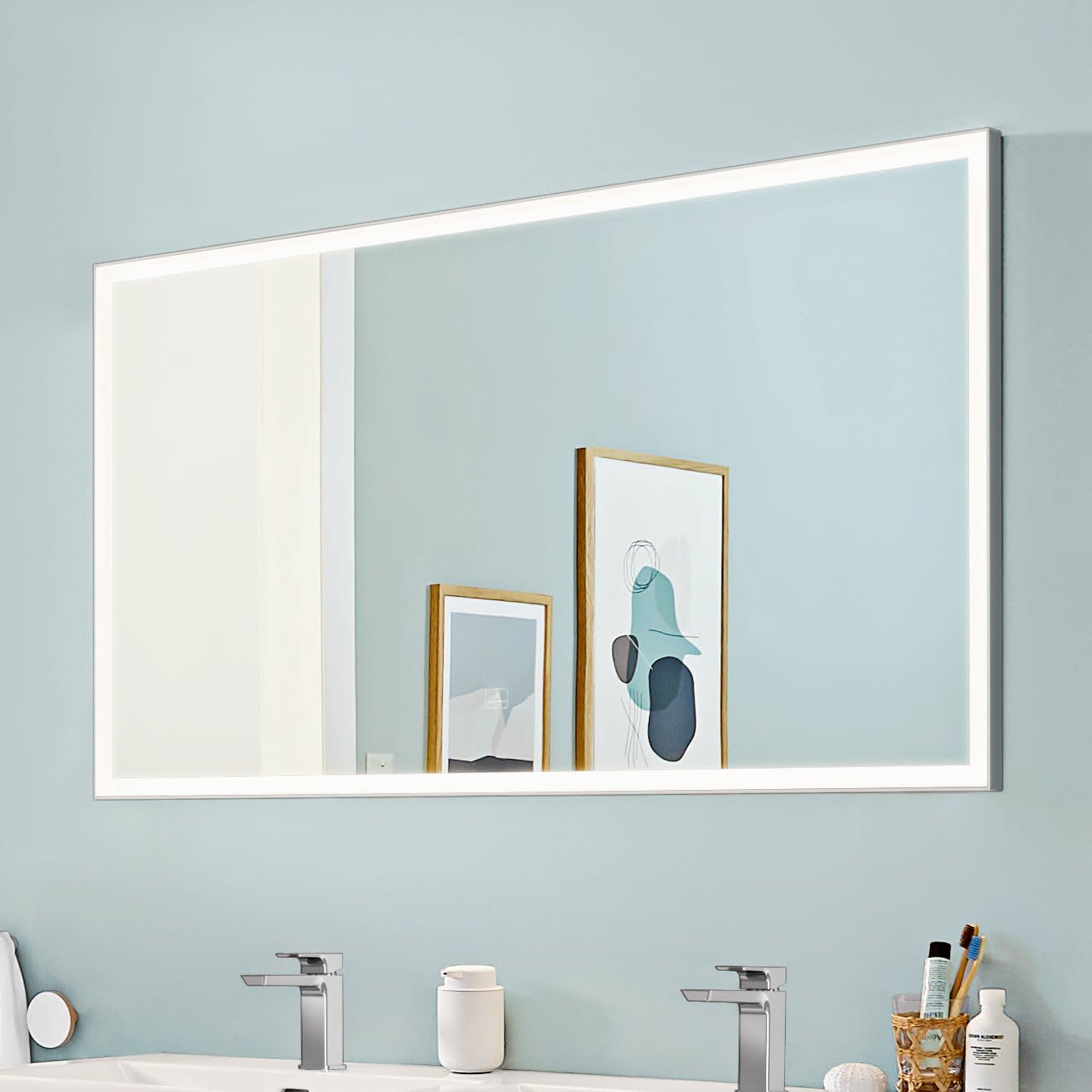 Villeroy & Boch Subway 3.0 Badspiegel mit Beleuchtung und Sensordimmer in Weiß Matt - 160 x 75 cm