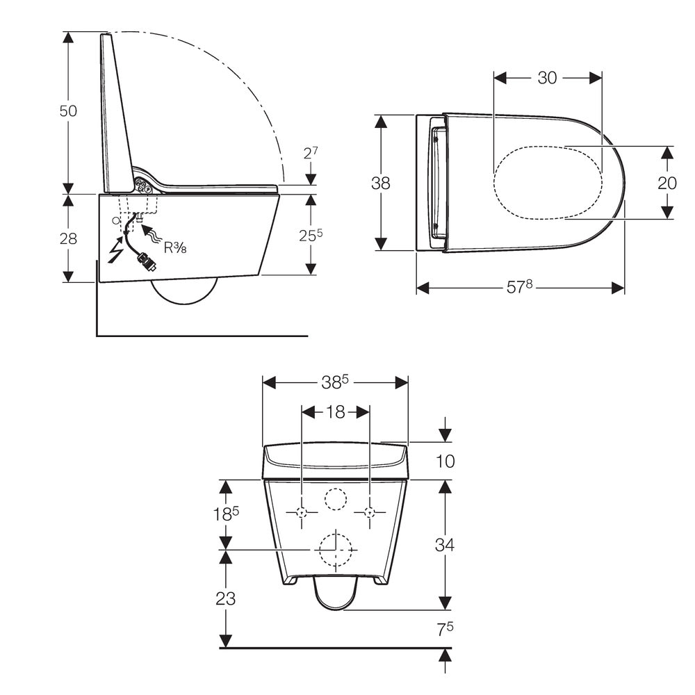 Биде геберит размеры подключения