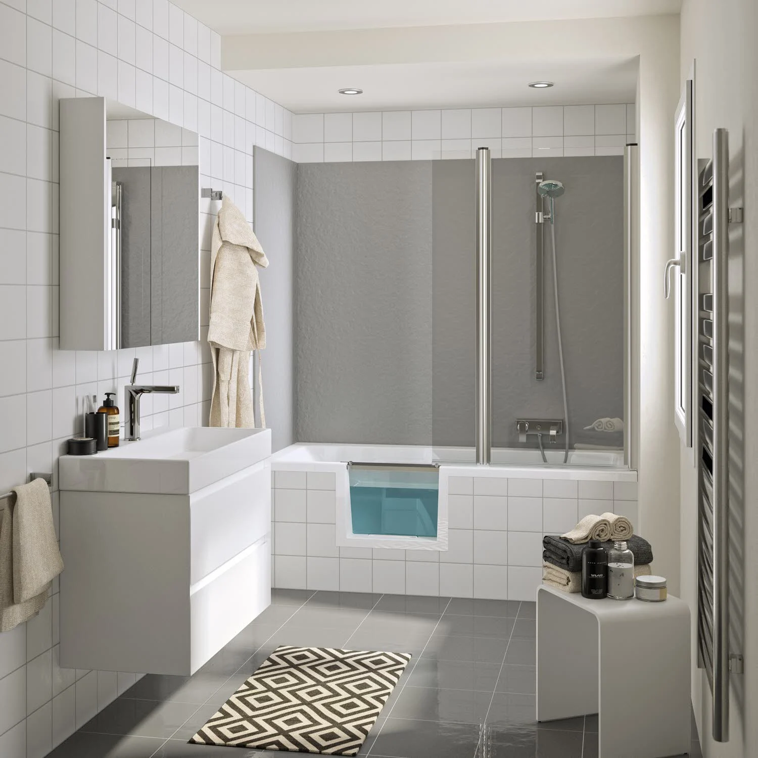 Repabad Livorno Mono Easy Duschbadewanne 160 x 70 cm, Einstieg links Bild 7