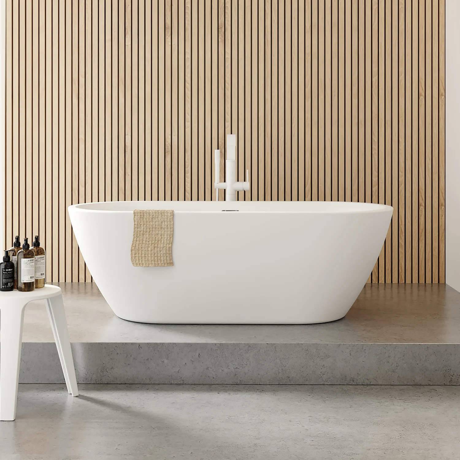 Riho Inspire freistehende Badewanne 160 x 75 cm mit Riho Fall Bild 6