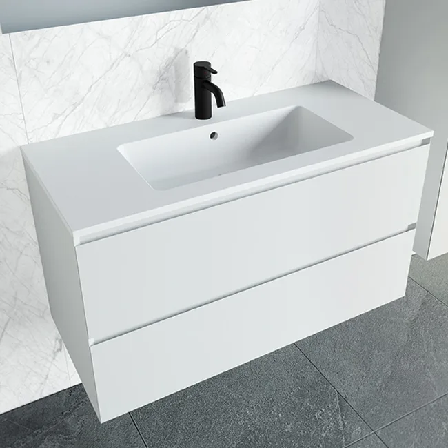 Riho Spring DEW Waschtisch mit Unterschrank, 2 Schubladen, mit Gehrung 100 cm