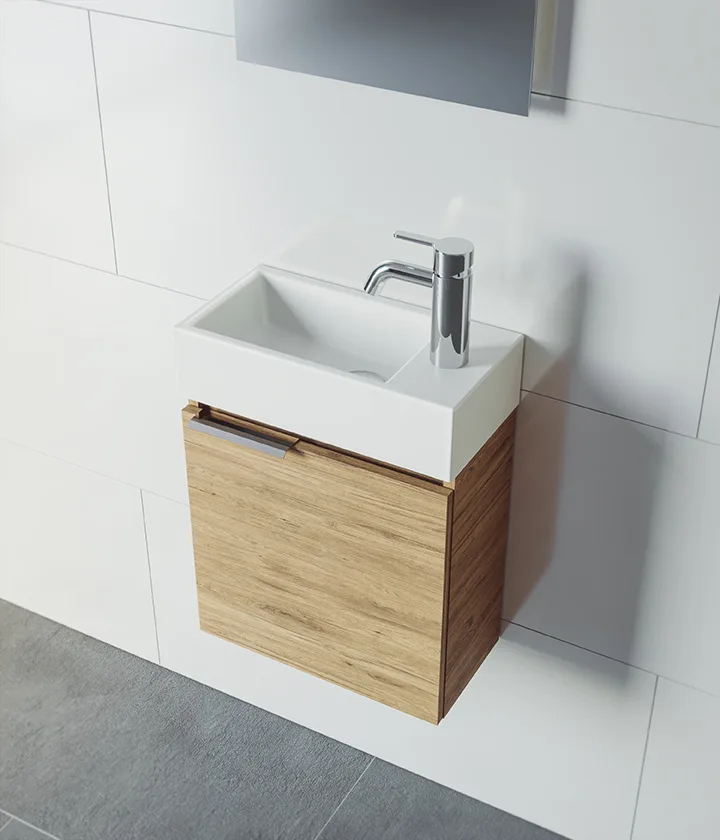 Riho Spring RISE Waschtisch mit Unterschrank für Gäste WC, 1 Tür, 40 cm, Becken links Bild 3