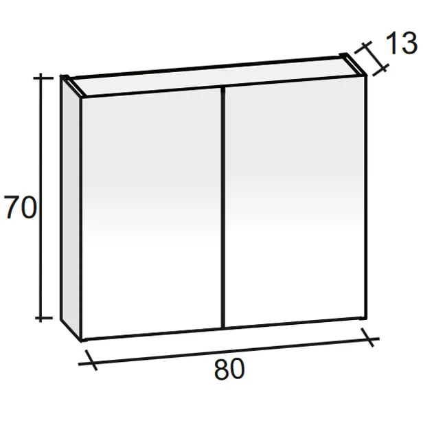 Riho Spring TABLET Abdeckplatte mit Unterschrank, 2 Schubladen inkl. Spiegelschrank 80 cm Bild 5