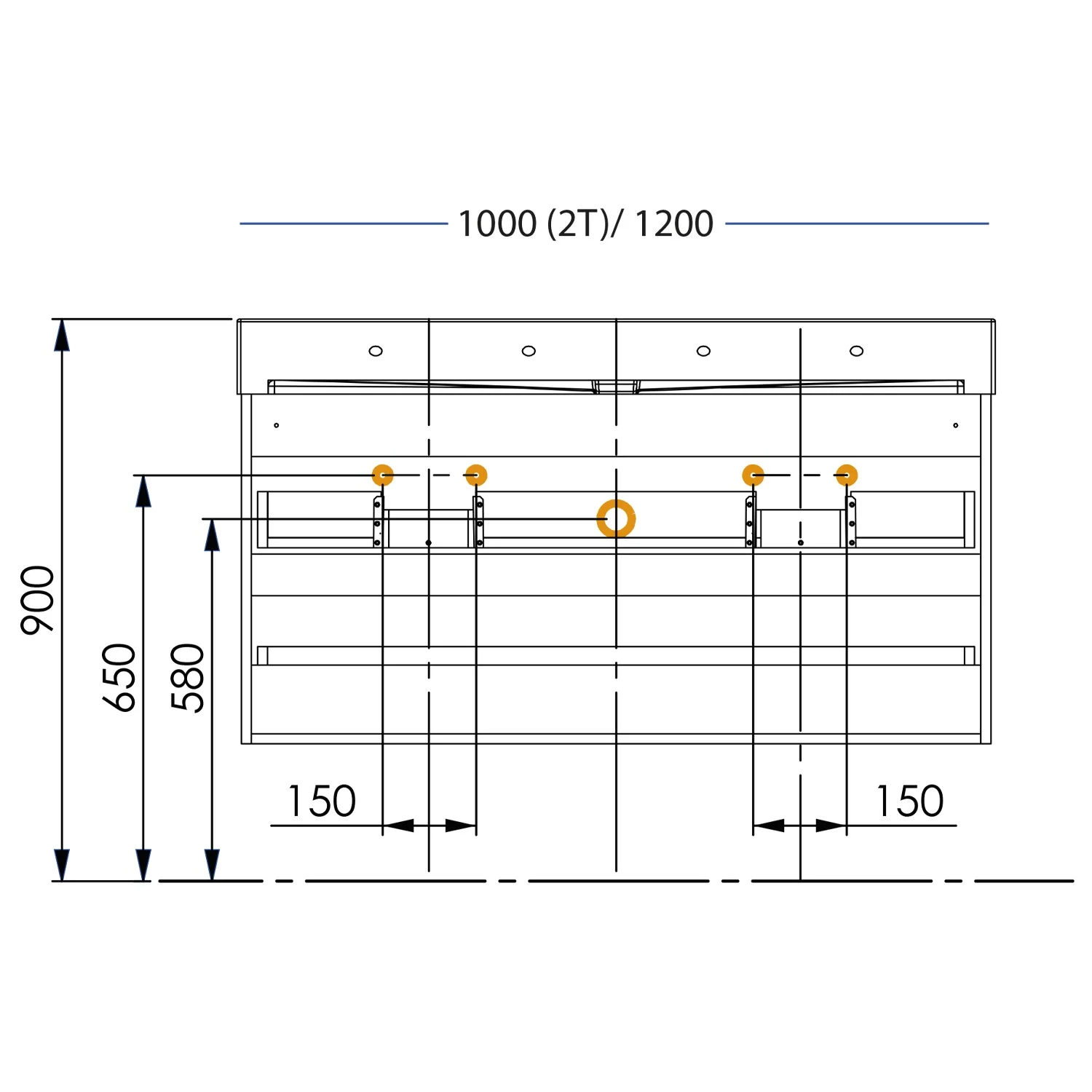 Riho Spring-Up Doppelwaschtisch RISE mit Unterschrank 120 cm Bild 6