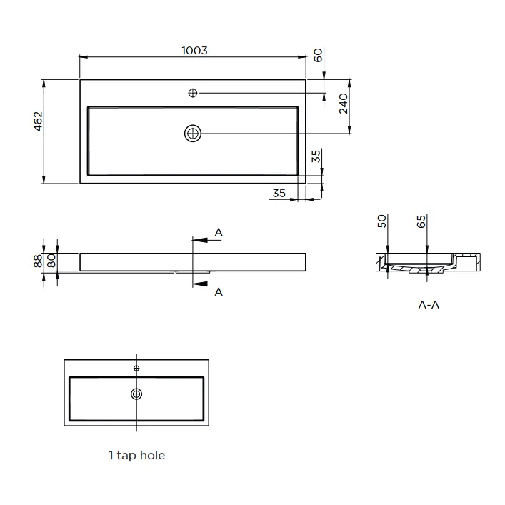 Riho Spring VOW Waschtisch-Set inkl. Spiegelschrank, mit Gehrung 100 x 46 cm Bild 5