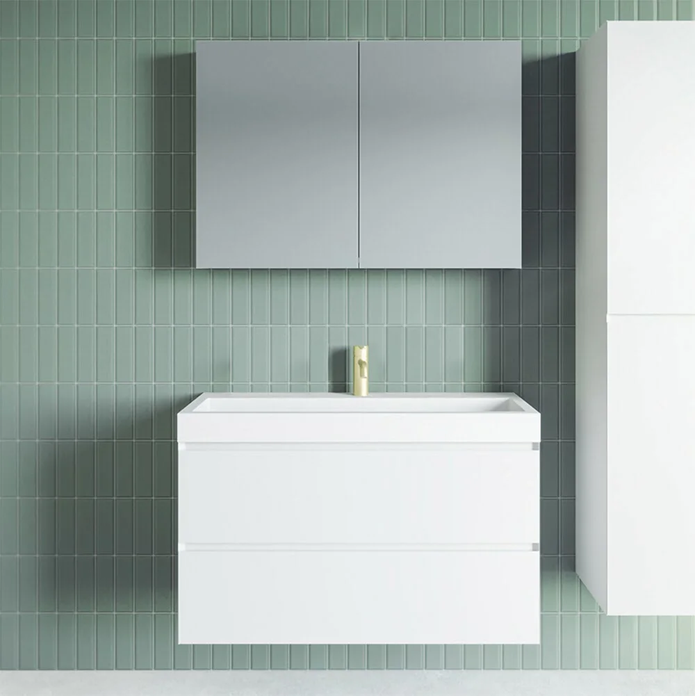 Riho Spring VOW Waschtisch-Set inkl. Spiegelschrank, mit Gehrung 80 x 46 cm