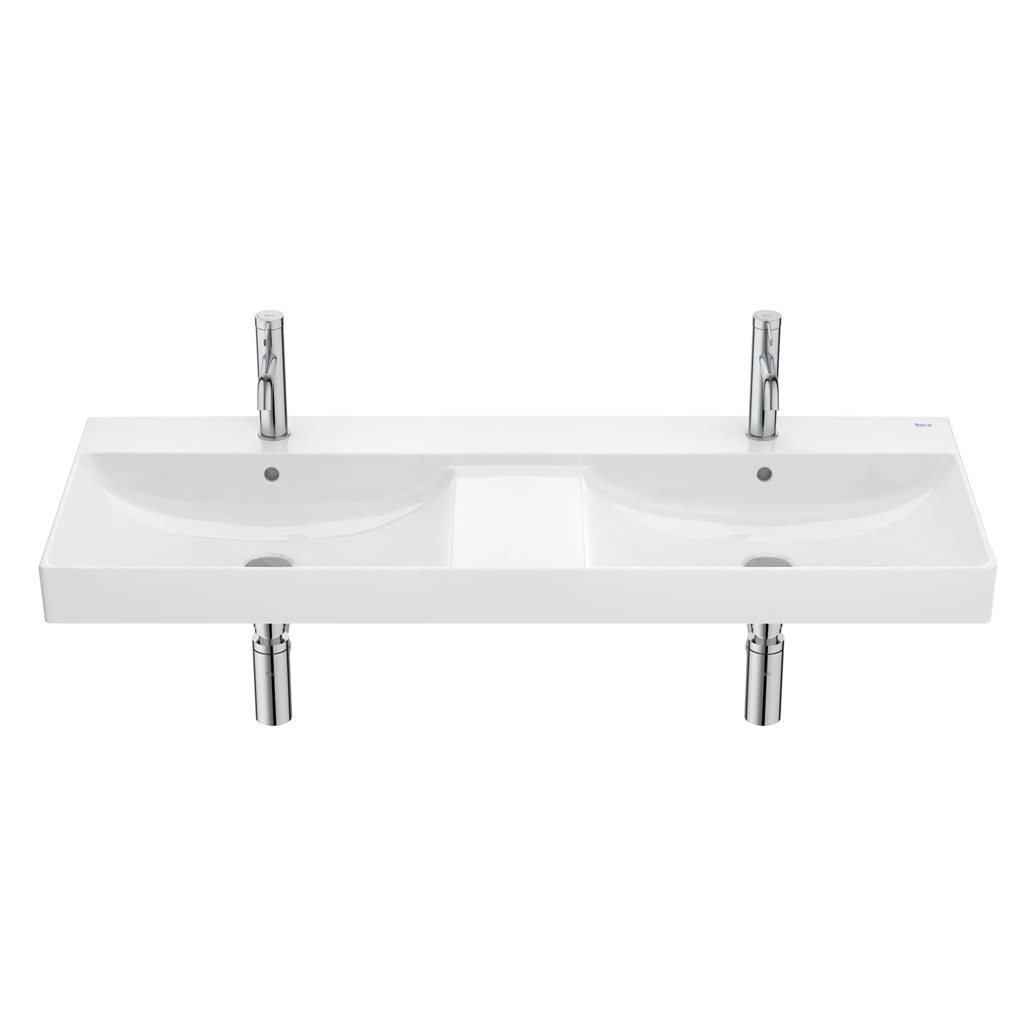 Roca Ona Doppelwaschtisch 120 x 46 cm, mit 2x 1 Hahnloch