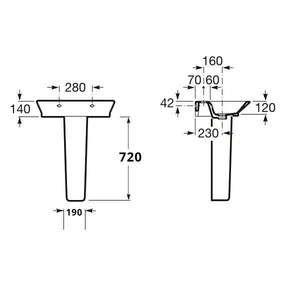 Roca Ona Standsäule für Waschtisch Bild 2
