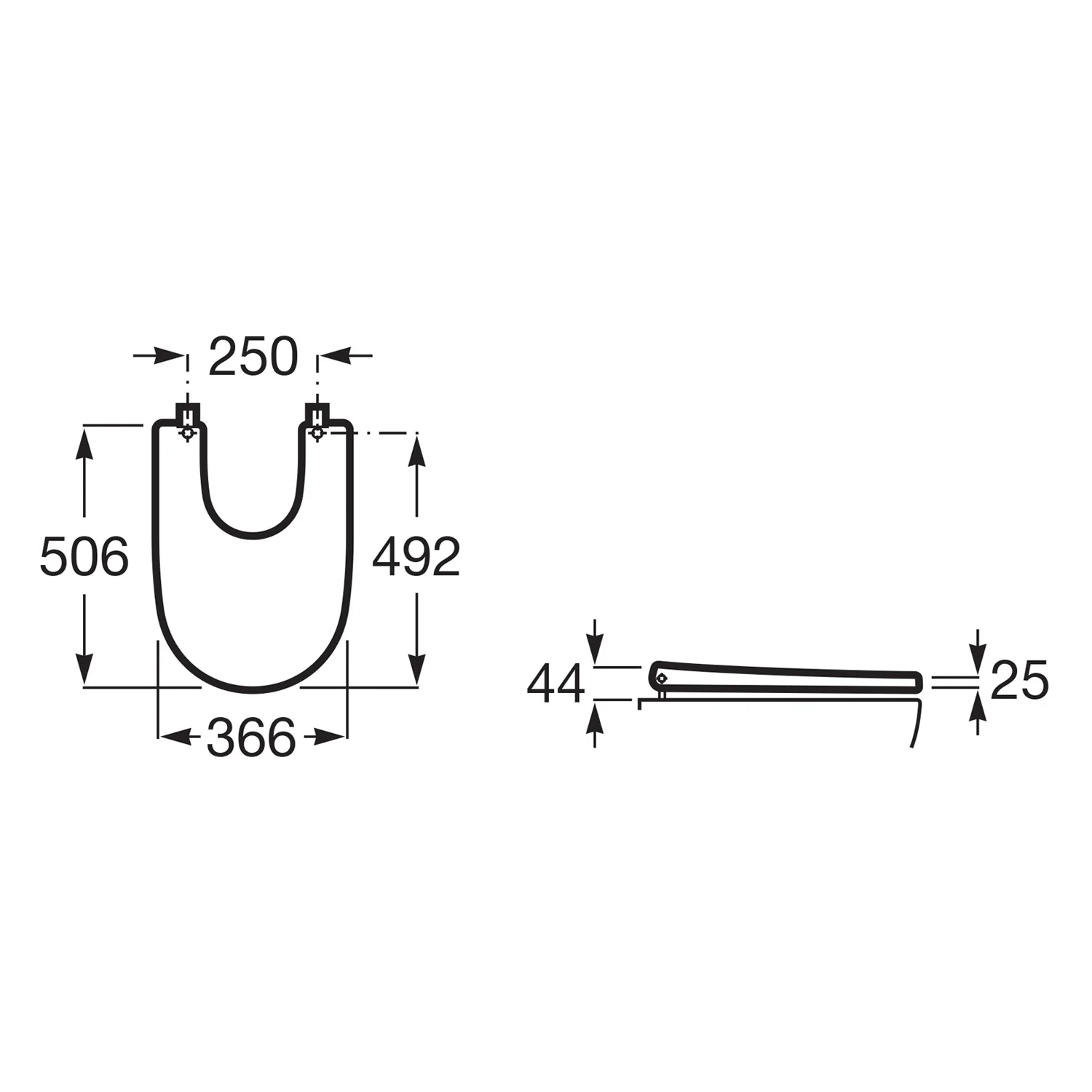 Roca Ona Bidetabdeckung, nicht abnehmbar, ohne Absenkautomatik Bild 2