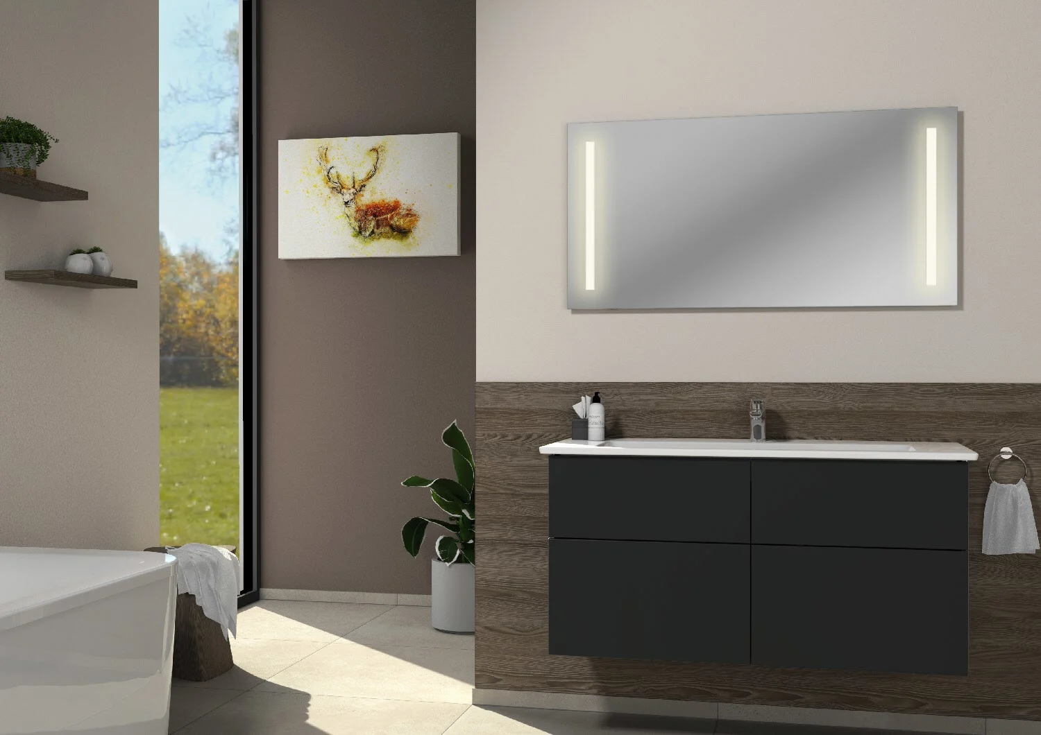 Sanipa 3way Möbelset-1 inkl. Lichtspiegel "LUCY", 120 cm, mit Push to open Bild 6