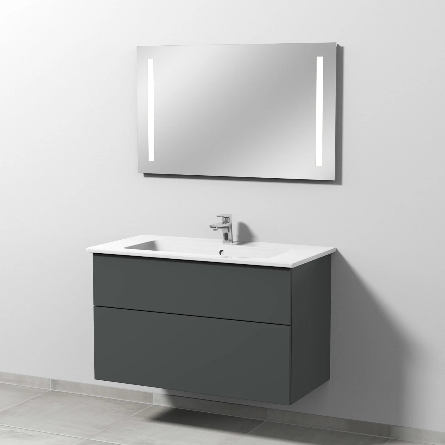 Sanipa 3way Möbelset-2 inkl. Lichtspiegel "LUCY", 100 cm, mit Push to open