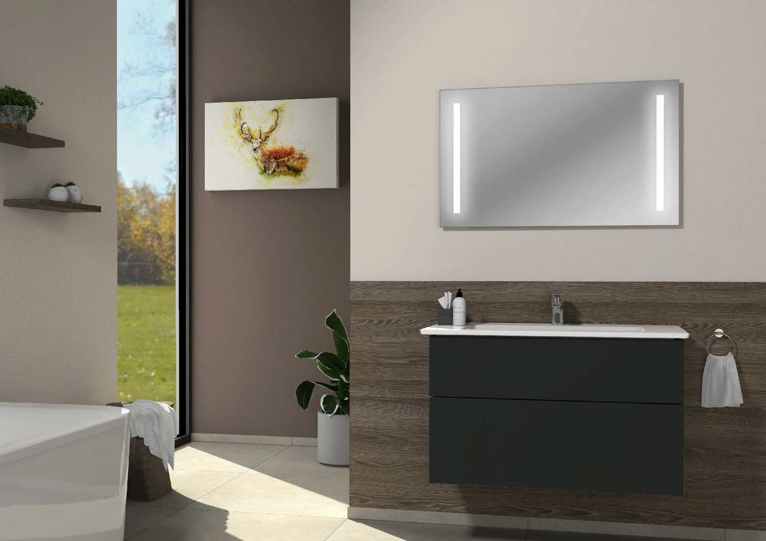 Sanipa 3way Möbelset-2 inkl. Lichtspiegel "LUCY", 100 cm, mit Push to open Bild 6