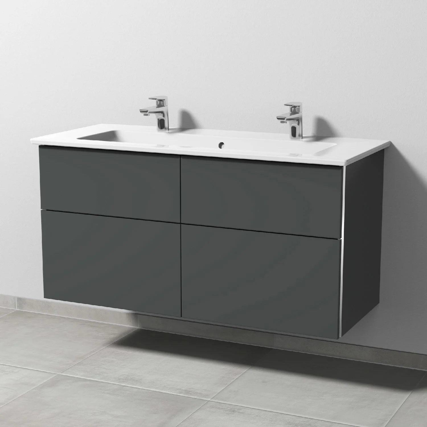 Sanipa 3way Möbelset-2 mit Griffleiste 08 inkl. Spiegelschrank "MALTE", 120 cm, Doppelwaschtisch Bild 2