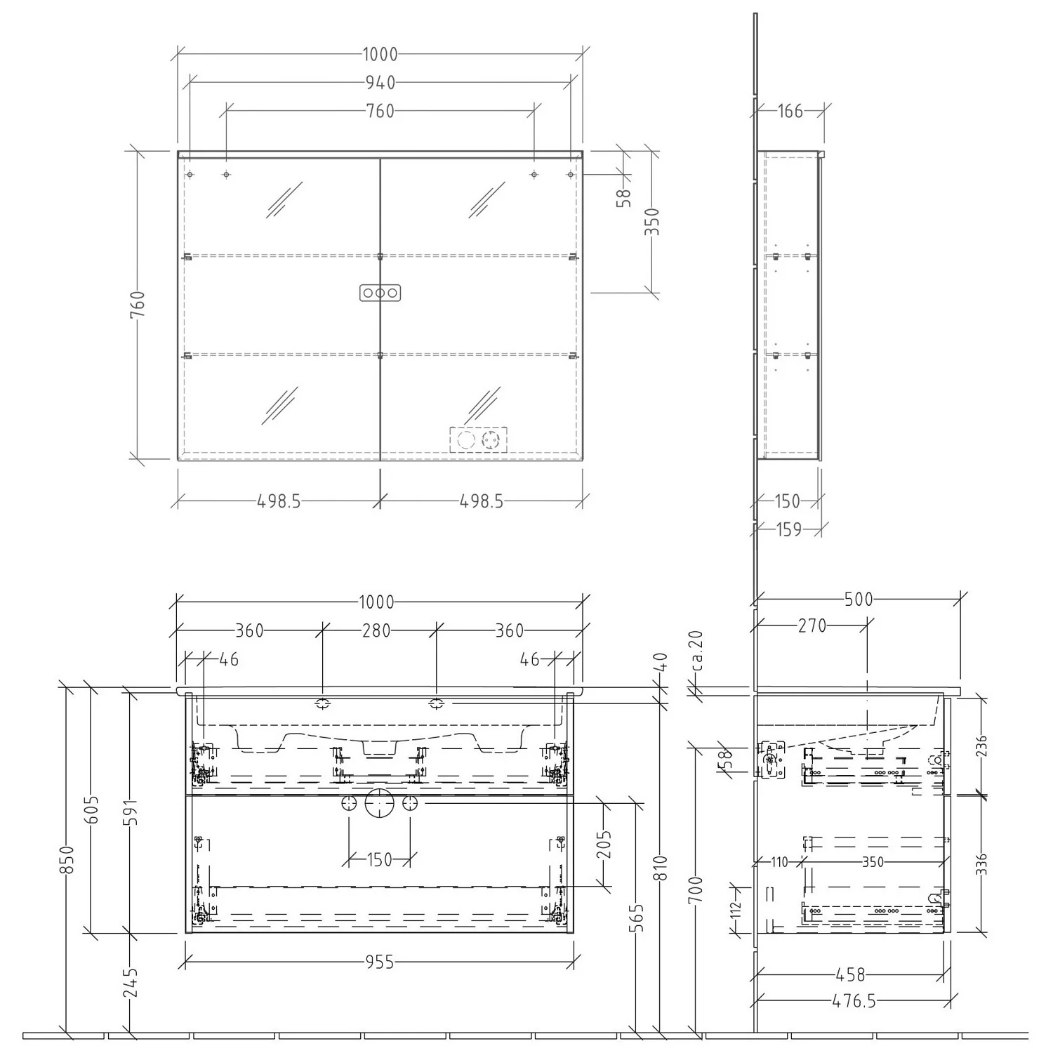 Sanipa 3way Möbelset inkl. Spiegelschrank "ARND", 100 cm, mit Push to open Bild 4